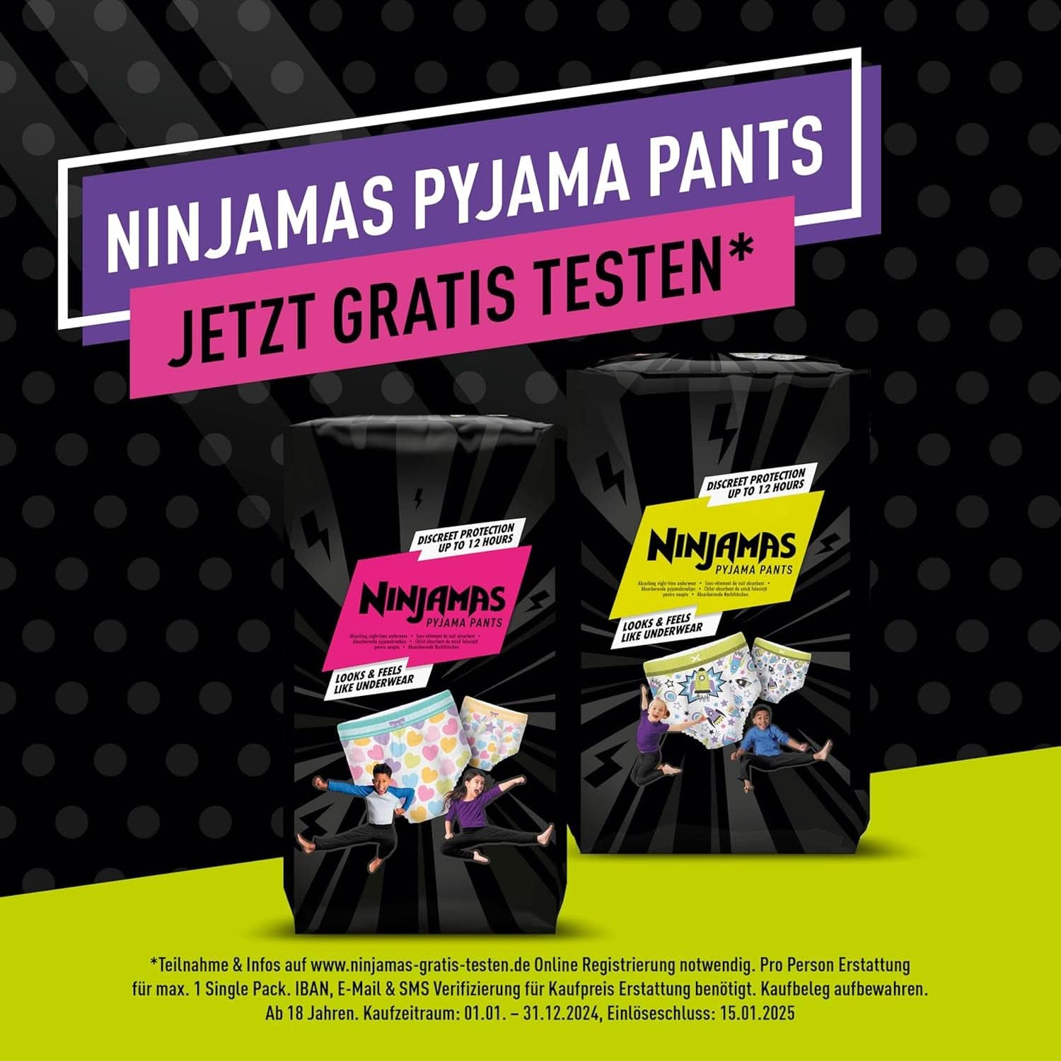 Pantaloni de pijama Ninjamas Spaceship, 10 pantaloni de noapte absorbanți, 7 ani, 17Kg-30Kg Mama si Copilul Naty Shop