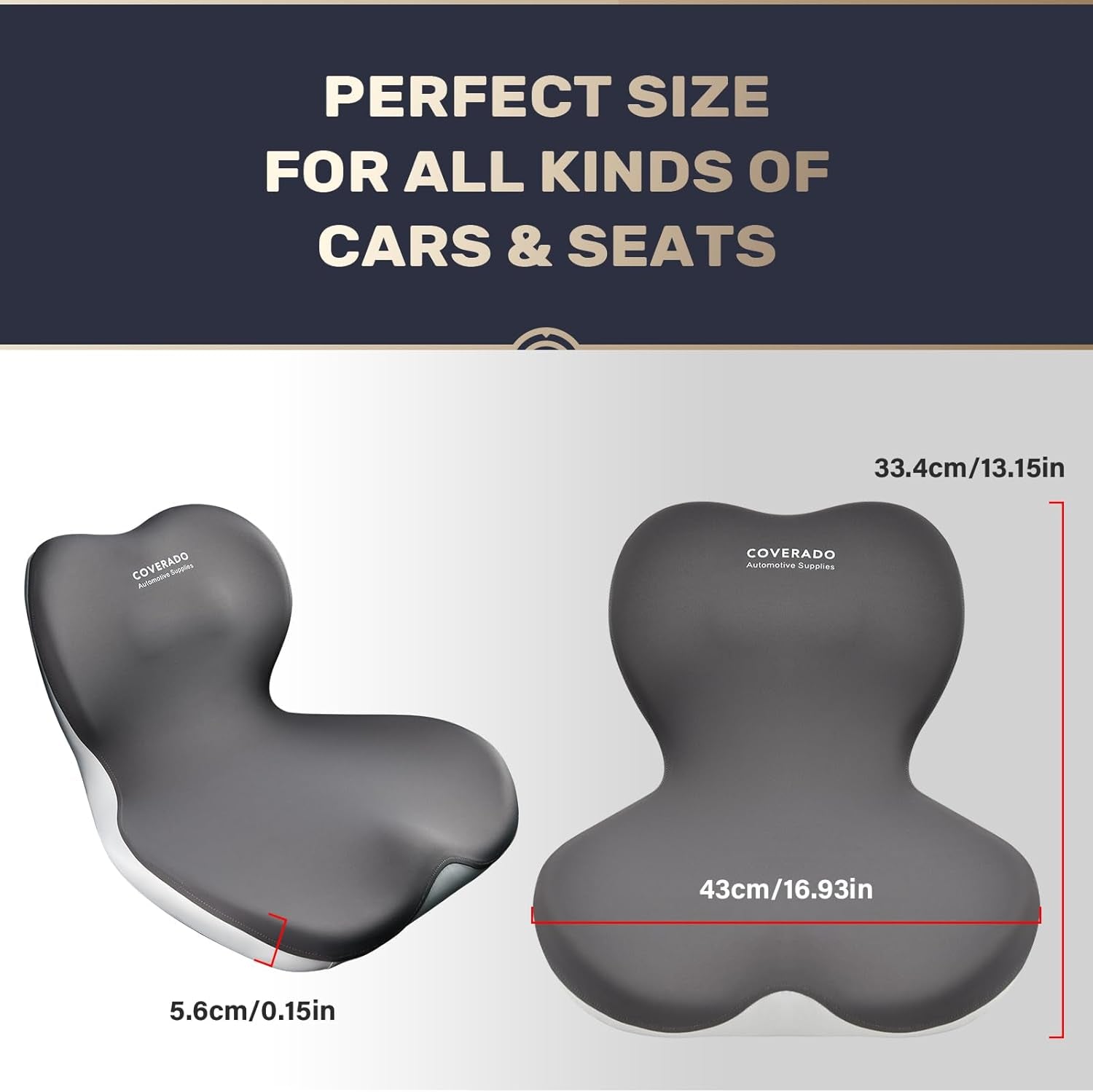 Coverado Pernă de scaun și pernă de susținere lombară O singură bucată pentru scaun de birou și scaun auto, pernă ergonomică de susținere a spatelui din spumă de memorie, pernă de ușurare a durerii sciatice și a spatelui și a tailbone-ului Perne lombare Naty Shop