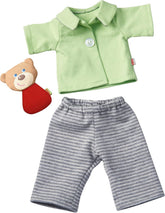 HABA Kleiderset Gute Nacht – Shirt und Hose für 30 cm Puppen – Pflegeleicht und waschbar bei 30°C – Ab 18 Monaten – 1305980001