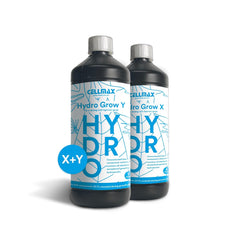 Hydro Grow X & Y | To-komponent næringsstofopløsning til vækstfasen | Specielt designet til brug i hydroponics | Stimulerer sund vækst i den indledende fase | 1L
