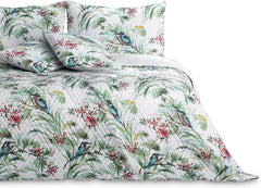 Ameliahome Sengetæppe Sengetæppe 260X280 Cm To sider Nem pleje Quiltning Plantemønster Fuglemønster Multicolor Kingfisher Senge og tæpper Besuche den AmeliaHome-Store Kingfisher 260 X 280