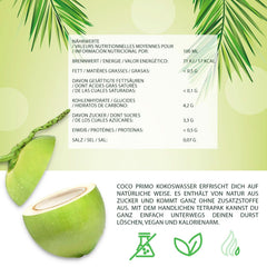 Kokosvand, rent, sportsdrik, tørstslukker, 12 x 330 ml ikke-alkoholholdige drikkevarer Naty Shop