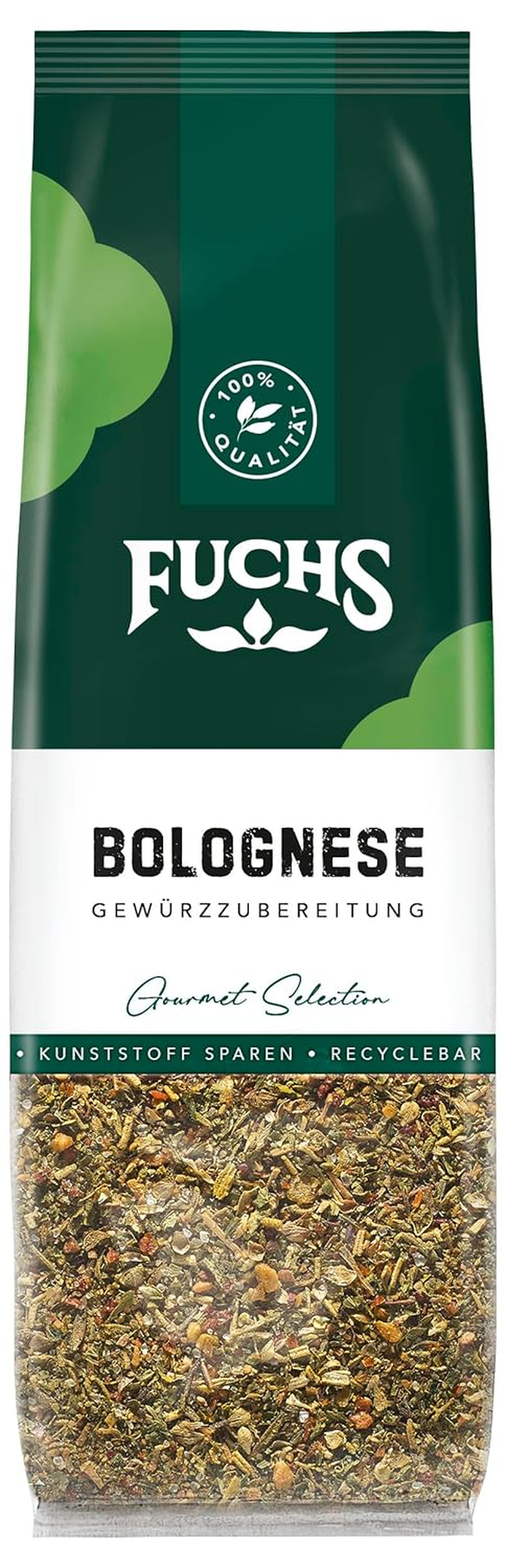 Fuchs Gewürze – Bolognese Gewürzzubereitung i genanvendelig Nachfüllbeutel, Gewürzmischung mit Italianen Kräutern, for Spaghetti- og weitere Pasta-sauce - 50 g