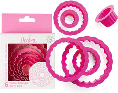 0255301 Set forme de biscuiți, rotunde-ondulate, 6 piese, 1,5/2,5/3,5/5/6,5/8 cm