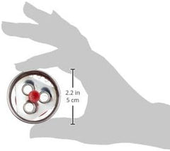 Städter 966056 Formă de biscuiți Linzer cu ejector, 3 găuri, oțel inoxidabil, argintiu/roșu, 4,8 x 4,8 x 4,8 cm