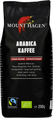 Boabe de cafea prăjite organic, decofeinizate (2 x 250g)