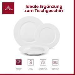 Set de veselă Gerlach 1760 - 18 piese - Serviciu de masă pentru 6 persoane - Set de farfurii - Porțelan modern, alb