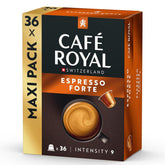 Café Royal Espresso Forte – Nespresso®-kompatible Kaffeekapseln, 100 % Arabica, vollmundig, mittlere Röstung, Intensität 9/12, 36 Kapseln