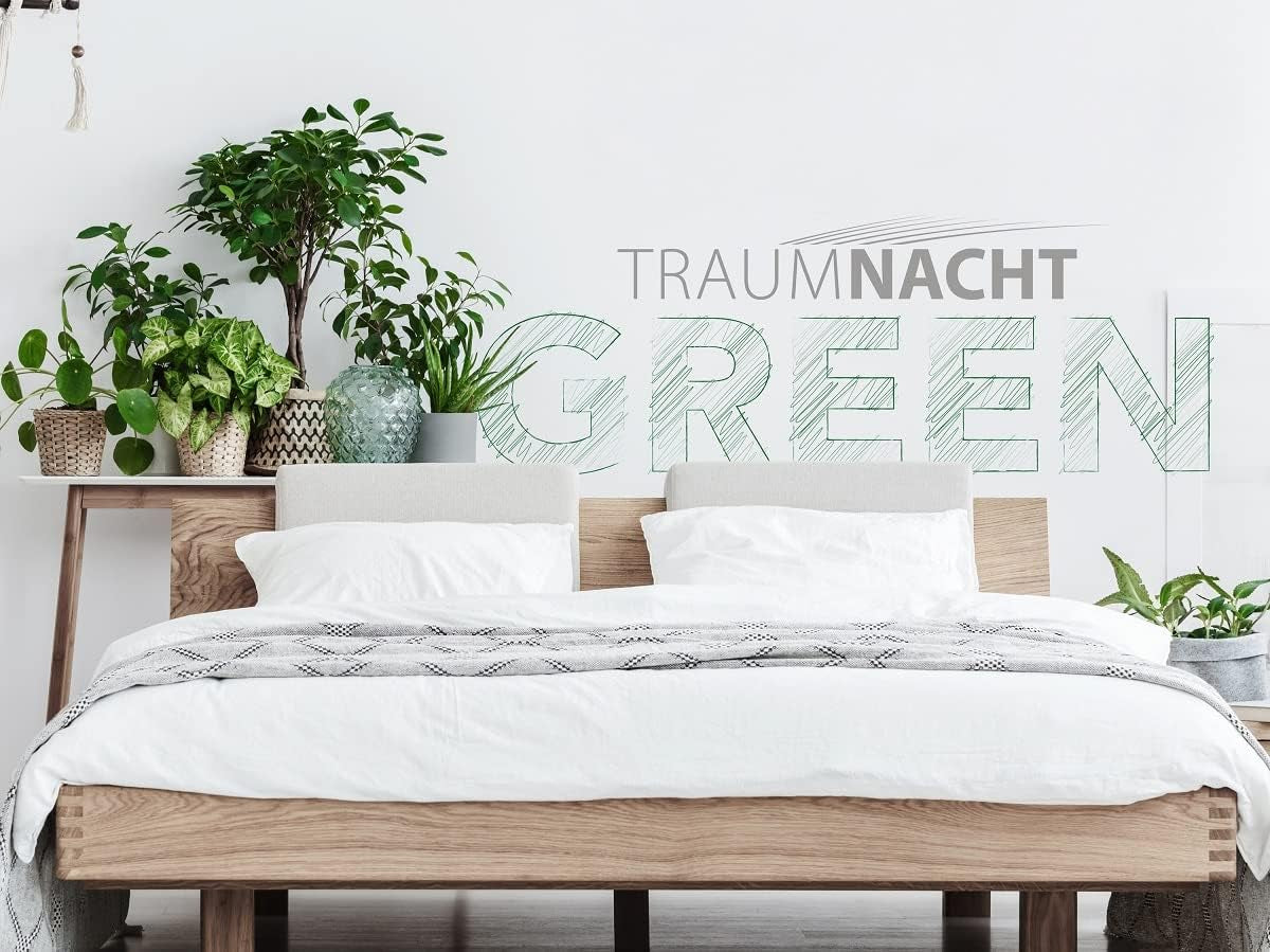 Set de pat Traumnacht Green - Plapumă pentru toate anotimpurile 135X200 Cm + pernă 80X80 Cm, durabil cu husă din microfibră, produs în conformitate cu standardul de calitate german Plapumi si pilote Naty Shop