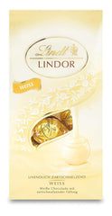 Lindt hvide chokoladekugler LINDOR | 137g pose | Ca. 10 hvide chokoladekugler med smelte-i-mund-fyld | Gave af chokolade | Chokolade gave