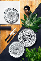 Excelsa Boheme Noir Teller-Set, 18-Teilig, Porzellan, Schwarz Seturi vesela masa Naty Shop