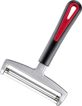 Westmark Käseschneider mit Rolle und auswechselbarem Schneiddraht, Variable Schnittstärke, Breite: 12 cm, Rostfreier Edelstahl/Aluminium/Kunststoff , Schwarz/Rot, 29272260, 17 x 12 x 2 cm