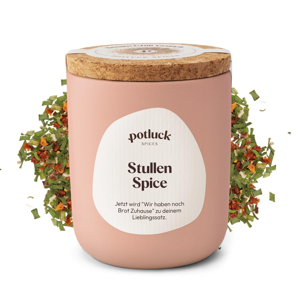 Potluck | Stullen Spice | Gewürzzubereitung im Keramiktopf | 60 g | Vegansk, glutenfri og med naturlige ingredienser