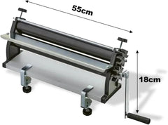 DKN Pizzadejrullemaskine med håndsving, 48,8 cm, nudelmaskine, Teigfolie med Anti-Haft ruller og Dicken Control – Konstruktion af massiv Stahl og Aluminium
