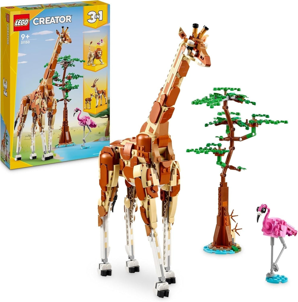 LEGO Creator 3I1 Dyresafari, Kreativt Sæt med Dyrefigurer, 3 Byggemuligheder: Legetøjsgiraf, Gazelle og Løve, Legetøjsdyr til piger og drenge, Naturgave til børn i alderen 9+ 31150 Byggesæt Beuche den LEGO-Store Single