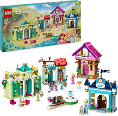 LEGO Disney Princess: Disney Princess Adventure Market, Legetøjshus med 4 dukker inklusive Askepot og Ariel, Legesæt med skattekort, gave til piger og drenge fra 6 år 43246 Byggesæt Besuche den LEGO-Store Single