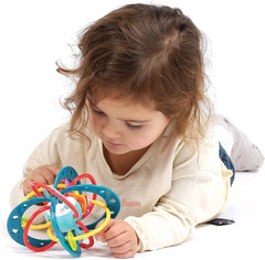 LUDI - Clopoțel Planet - Jucărie pentru copii - De la 3 luni - Culori vibrante, texturi diferite și formă originală - Promovează abilitățile motorii fine și dexteritatea Jucarii Bebe Naty Shop