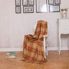 G Lake Orange Plaid tæppe Kast Akryl Blødt Vendbart Farvet Frynset Sengetæppe Gave Til Julepynt 127 Cm B X 170,2 Cm L-Græskar Orange Senge og Tæpper G Lake