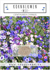 Semințe de albăstrele (Centaurea cyanus) - Flori frumoase și vibrante, cu o perioadă lungă de înflorire, pentru o pajiște cu flori colorate (Mix, 1000 de semințe, 80 cm)
