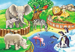 Ravensburger Puslespil for børn - 07602 Dyr i Zoo - Puslespil for børn fra 3 år, med 2X12 brikker Puslespil Naty Shop