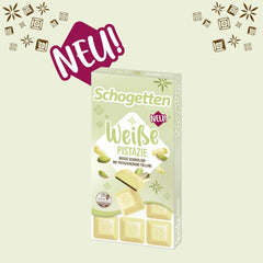 Schogetten hvid pistacie | Hvid chokolade med pistaciecremefyld | 100 g | Bekvemt portioneret (pakke med 3)