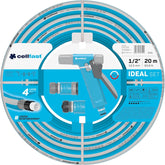 Set furtun de grădină Cellfast Ideal, robust, flexibil, cu 4 straturi, aspersor, rezistent la UV și alge, tehnologie Reach, 27 bar, -20/+60° pe termen scurt, 1/2 inch, 20 m