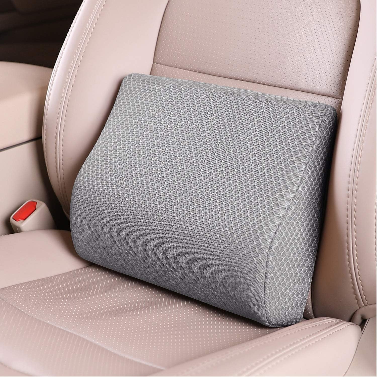 Livtribe pernă lombară auto, pernă de suport lombar din spumă de memorie, pernă ergonomică pentru spătar pentru scaune auto, scaun de birou, scaun cu rotile (negru) Perne lombare Naty Shop Gri-S Mic