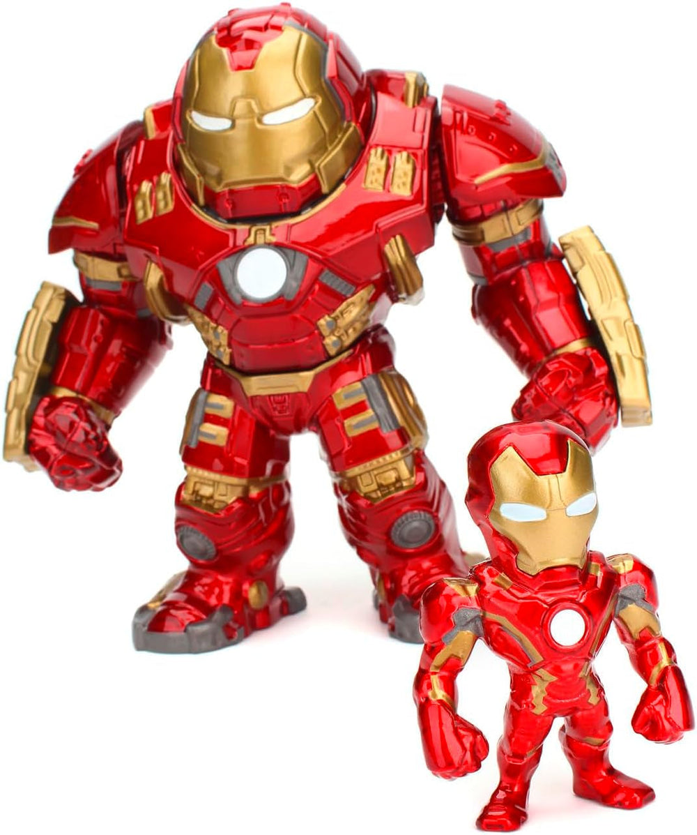 Jada Toys Marvel-figur Hulkbuster & Ironman Åben og lukket hjelm Samlerfigurer Sæt trykstøbt rød Størrelse: 6 tommer Hulkbuster og 2 tommer Ironman actionfigurer Naty Shop Standardtitel