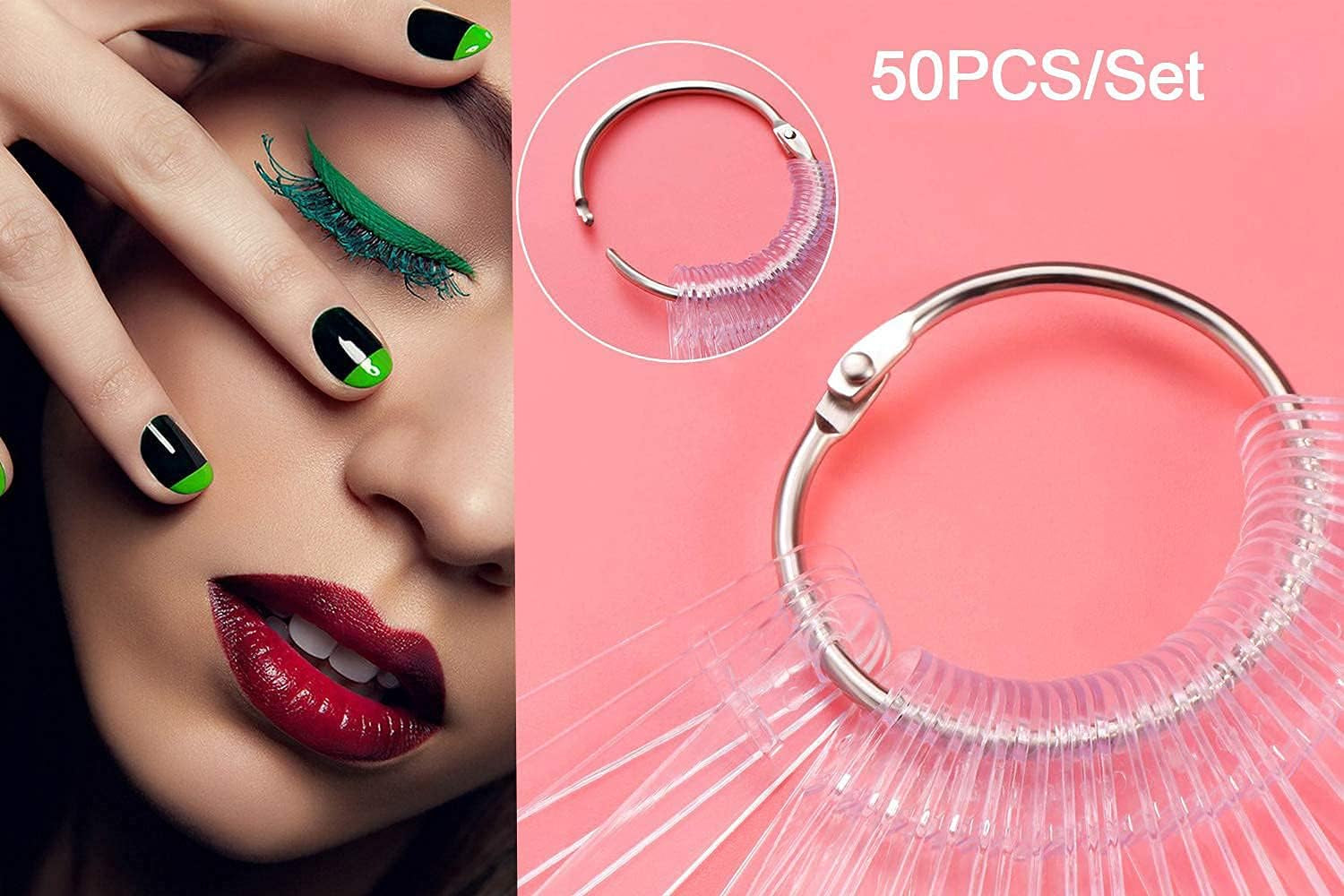 40 de bețișoare pentru capsule de ojă artificială, evantai practic, nail art (40, transparente)