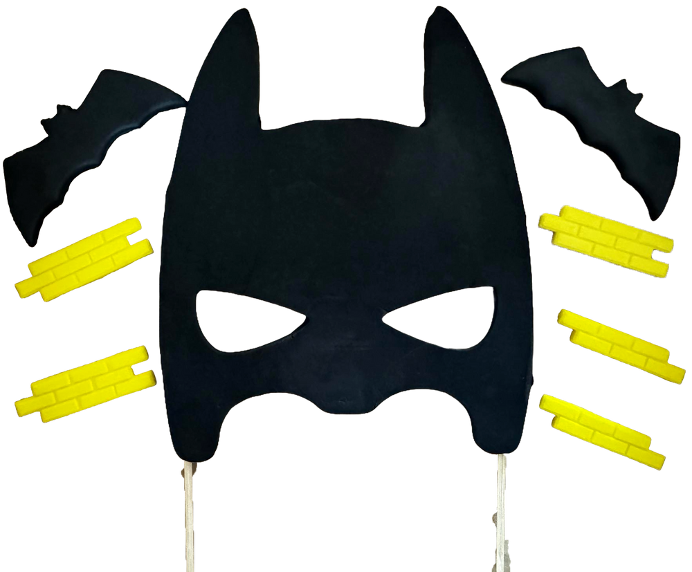 Set 8 decoratiuni comestibile din zahar, Batman Decoratiuni din Pasta de Zahar Naty Shop