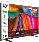 Toshiba, 43QA4163DG, 43 inch, QLED Quantum Dot Ultra HD (3840 x 2160), Asistent Google, Bluetooth, Netflix, Video, Chromecast