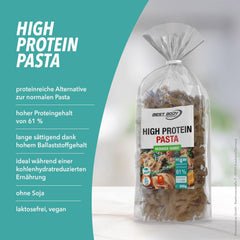 Best Body Nutrition Protein Pasta 6 x 200 g - Fit4Day High Protein Tagliatelle - 61% Protein, Low Carb, Vegan & Lactose Fri, Soja Fri - Højkvalitets Ærteprotein - Til Low Carb diæter