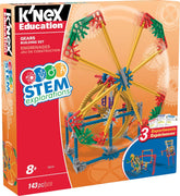 MINT-Forschung Getriebe-Baukastenset, K'NEX Bildung, Basic Fun, 79318, Lernset med 3 funktionsdesigns, Technik für Kinder, Konstruktionsspielzeug für Jungen und Mädchen Fra 8 Jahren