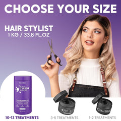 BLONDE BONDOX HAIR TREATMENT 1kg Professional Purple Heat Mask - Olive Oil - repară elasticitatea și flexibilitatea părului, înmoaie, hidratează și adaugă strălucire Masca de par Naty Shop