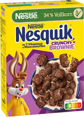 Nestlé NESQUIK knasende brownie, knasende morgenmadsprodukter med chokoladechips og en innovativ form for ekstra sprød, pakke med 7 (7 x 300 g)