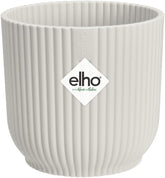 Ghiveci elho Vibes Fold Round Mini 9 - Ghiveci de flori de interior - 100% plastic reciclat - Ø 9,3 x H 8,8 cm - Alb/Alb mătăsos