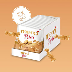 Merci Petits kaffecreme - 12 x 125 g - Små hvide chokoladepraliner på fin chokolade med kaffecreme - individuelt indpakkede chokoladepraliner