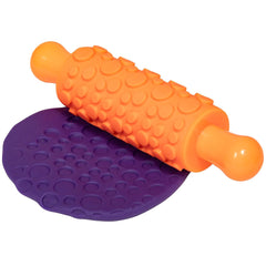 Mal- und Ton-Texturwalzen - 4er-Set - struktureret Knetrollen für Kinder - Vielseitige Muster zum Basteln und Dekorieren