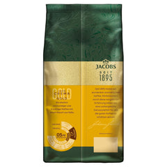 Jacobs Café Crema Gold kaffebønner 1 kg – Vollmundig, Aromatisch, Fruchtige noter, Arabica & Robusta bønner, Intensität 5/10, Ideel til Café Crema Naty Shop