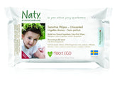 Eco by Naty Baby Care, økologiske vådservietter til babyer, uparfumeret, 56 bleer