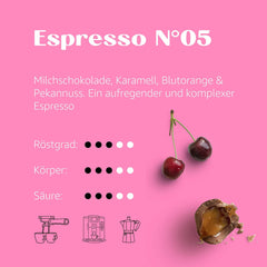 Espresso Nr. 5 – Amestec Pur de Arabica Specială – Boabe de cafea din Guatemala, Etiopia și Brazilia - 750g