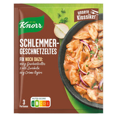 Knorr Fix Würzmischung Schlemmer-Geschnetzeltes für ein leckeres Fleischgericht ohne geschmacksverstärkende Zusatzstoffe 43 g 1 Stück