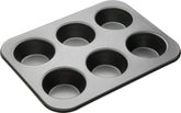 Masterclass Tiefes Muffinblech/Yorkshire Puddingform, 6-Loch-Form Mit PTFE-, PFOA- Und Bpa-Freier Antihaftbeschichtung, Robust 1 Mm Kohlenstoffstahl, Grau, 35 X 26 Cm Forme og bakker til bagning Naty Shop