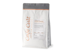 1kg - Cafea prăjită cu aromă proaspătă - Café Cult - Ciocolată cu portocale - Boabe întregi