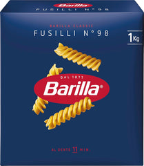Pasta Barilla Classic Fusilli no. 98, af højkvalitets hård hvede, altid al dente, 1 kg