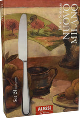 Alessi 5180S24M Nuovo Milano Monobloc bestiksæt 24 stykker poleret rustfrit stål 18/10 Køkken Naty Shop