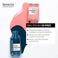 Benecos 20-Free Vegan Nail Polish Bubble Gum - urte-neglelak - hurtigttørrende og langtidsholdbar - vandgennemtrængelig - beriget med biotin - 5ml