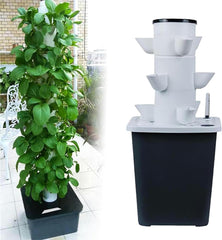 30 Kapsler Hydroponic Tower, Hydroponic Grow System, Urter, Frugt & Grøntsager Aeroponic Grow Kit med befugtningspumpe, Adapter, Mesh Pot, Urter, Frugt & Grøntsager Timer