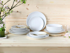 Creatable, 20341, Serie Luna Weiss, 18-Teiliges Geschirrset Für 6 Personen, Teller Set Aus Porzellan, Spülmaschinen- Und Mikrowellengeeignet, Qualitätsproduktion Seturi vesela masa Naty Shop