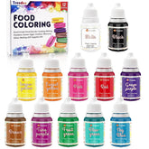 Colorant alimentar 12 culori x 10 ml - Coloranți alimentari lichizi pentru copt prăjituri, fursecuri, macaroane - Colorant alimentar foarte concentrat pentru decorarea torturilor, lichid pentru colorarea băuturilor, săpunuri DIY